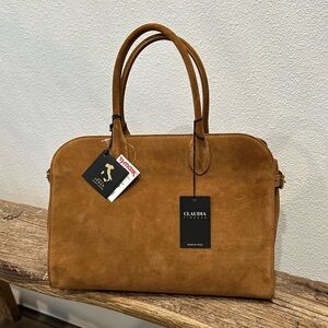 Claudia Firenze Tan Suede Row Margaux Style Bag